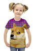 Заказать детскую футболку в Москве. Футболка с полной запечаткой для девочек DOGE DOGE от Jimmy Flash - готовые дизайны и нанесение принтов.