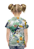 Заказать детскую футболку в Москве. Футболка с полной запечаткой для девочек Экзотические цветы от zen4@bk.ru - готовые дизайны и нанесение принтов.