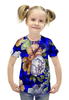 Заказать детскую футболку в Москве. Футболка с полной запечаткой для девочек пионы от THE_NISE  - готовые дизайны и нанесение принтов.