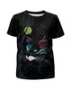 Заказать детскую футболку в Москве. Футболка с полной запечаткой для девочек Зеленоглазая кошка от ELENA ZHARINOVA - готовые дизайны и нанесение принтов.