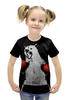 Заказать детскую футболку в Москве. Футболка с полной запечаткой для девочек Медведь Боксёр от printik - готовые дизайны и нанесение принтов.