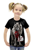 Заказать детскую футболку в Москве. Футболка с полной запечаткой для девочек Серый Волк от printik - готовые дизайны и нанесение принтов.