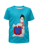Заказать детскую футболку в Москве. Футболка с полной запечаткой для девочек Снеговик от THE_NISE  - готовые дизайны и нанесение принтов.