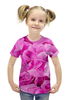 Заказать детскую футболку в Москве. Футболка с полной запечаткой для девочек Розовые цветы от a10010@meta.ua - готовые дизайны и нанесение принтов.