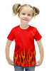 Заказать детскую футболку в Москве. Футболка с полной запечаткой для девочек Пламя от THE_NISE  - готовые дизайны и нанесение принтов.