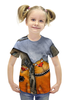 Заказать детскую футболку в Москве. Футболка с полной запечаткой для девочек Ганста коты от Curipopik - готовые дизайны и нанесение принтов.