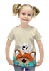 Заказать детскую футболку в Москве. Футболка с полной запечаткой для девочек Смех лучшее лекарство от T-shirt print  - готовые дизайны и нанесение принтов.