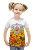 Заказать детскую футболку в Москве. Футболка с полной запечаткой для девочек Хохлома от THE_NISE  - готовые дизайны и нанесение принтов.