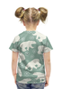 Заказать детскую футболку в Москве. Футболка с полной запечаткой для девочек белый медведь от THE_NISE  - готовые дизайны и нанесение принтов.