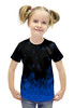 Заказать детскую футболку в Москве. Футболка с полной запечаткой для девочек Синие снежинки от THE_NISE  - готовые дизайны и нанесение принтов.