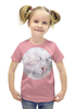 Заказать детскую футболку в Москве. Футболка с полной запечаткой для девочек Сплюшка. Спящая кошка от Anna Lomachenko - готовые дизайны и нанесение принтов.