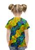 Заказать детскую футболку в Москве. Футболка с полной запечаткой для девочек Желто-синие волны от THE_NISE  - готовые дизайны и нанесение принтов.