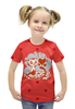 Заказать детскую футболку в Москве. Футболка с полной запечаткой для девочек Котенок  от T-shirt print  - готовые дизайны и нанесение принтов.