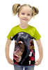 Заказать детскую футболку в Москве. Футболка с полной запечаткой для девочек Обезьяна от thegallery - готовые дизайны и нанесение принтов.
