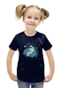 Заказать детскую футболку в Москве. Футболка с полной запечаткой для девочек Морская глубина от ISliM - готовые дизайны и нанесение принтов.
