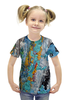 Заказать детскую футболку в Москве. Футболка с полной запечаткой для девочек Взрыв Красок от coolmag - готовые дизайны и нанесение принтов.