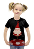 Заказать детскую футболку в Москве. Футболка с полной запечаткой для девочек Новый год от solntse - готовые дизайны и нанесение принтов.