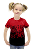 Заказать детскую футболку в Москве. Футболка с полной запечаткой для девочек Красно-черный от valezar - готовые дизайны и нанесение принтов.