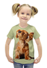 Заказать детскую футболку в Москве. Футболка с полной запечаткой для девочек Собака меломан от ПРИНТЫ ПЕЧАТЬ  - готовые дизайны и нанесение принтов.