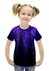 Заказать детскую футболку в Москве. Футболка с полной запечаткой для девочек Синий блеск от THE_NISE  - готовые дизайны и нанесение принтов.
