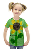 Заказать детскую футболку в Москве. Футболка с полной запечаткой для девочек Подсолнух от mrs-snit@yandex.ru - готовые дизайны и нанесение принтов.