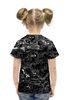 Заказать детскую футболку в Москве. Футболка с полной запечаткой для девочек Doodle Love black от nakalyae7 - готовые дизайны и нанесение принтов.