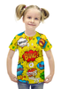 Заказать детскую футболку в Москве. Футболка с полной запечаткой для девочек Поп Арт от THE_NISE  - готовые дизайны и нанесение принтов.