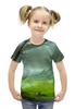 Заказать детскую футболку в Москве. Футболка с полной запечаткой для девочек Город у воды от Dover - готовые дизайны и нанесение принтов.