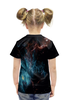 Заказать детскую футболку в Москве. Футболка с полной запечаткой для девочек Голубой космос от THE_NISE  - готовые дизайны и нанесение принтов.
