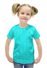 Заказать детскую футболку в Москве. Футболка с полной запечаткой для девочек Голубой узор от valezar - готовые дизайны и нанесение принтов.
