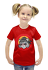 Заказать детскую футболку в Москве. Футболка с полной запечаткой для девочек Кот в бандане от Виктор Гришин - готовые дизайны и нанесение принтов.