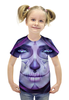 Заказать детскую футболку в Москве. Футболка с полной запечаткой для девочек Девушка (Сахарный череп) от hardstore - готовые дизайны и нанесение принтов.