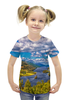 Заказать детскую футболку в Москве. Футболка с полной запечаткой для девочек Облачно от THE_NISE  - готовые дизайны и нанесение принтов.
