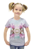 Заказать детскую футболку в Москве. Футболка с полной запечаткой для девочек Магнолия от artoutloop - готовые дизайны и нанесение принтов.