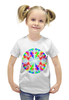 Заказать детскую футболку в Москве. Футболка с полной запечаткой для девочек glitch art (калейдоскоп) от Wax  - готовые дизайны и нанесение принтов.
