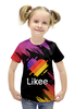 Заказать детскую футболку в Москве. Футболка с полной запечаткой для девочек Likee  от weeert - готовые дизайны и нанесение принтов.