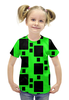 Заказать детскую футболку в Москве. Футболка с полной запечаткой для девочек Черные квадраты от THE_NISE  - готовые дизайны и нанесение принтов.