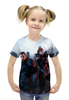 Заказать детскую футболку в Москве. Футболка с полной запечаткой для девочек Mass effect от galaxy secret - готовые дизайны и нанесение принтов.