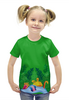 Заказать детскую футболку в Москве. Футболка с полной запечаткой для девочек Новогодний лес от IrinkaArt  - готовые дизайны и нанесение принтов.