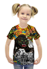 Заказать детскую футболку в Москве. Футболка с полной запечаткой для девочек Черный Тигр от PolinaPo - готовые дизайны и нанесение принтов.