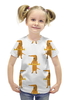 Заказать детскую футболку в Москве. Футболка с полной запечаткой для девочек Такса с косточкой от Yaroslava - готовые дизайны и нанесение принтов.