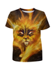 Заказать детскую футболку в Москве. Футболка с полной запечаткой для девочек огненный кот от sofia2003 - готовые дизайны и нанесение принтов.