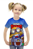 Заказать детскую футболку в Москве. Футболка с полной запечаткой для девочек BRAWL STARS CARL от geekbox - готовые дизайны и нанесение принтов.