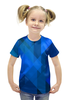 Заказать детскую футболку в Москве. Футболка с полной запечаткой для девочек Синий абстрактный от THE_NISE  - готовые дизайны и нанесение принтов.