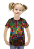 Заказать детскую футболку в Москве. Футболка с полной запечаткой для девочек Яркая мозаика от THE_NISE  - готовые дизайны и нанесение принтов.