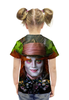 Заказать детскую футболку в Москве. Футболка с полной запечаткой для девочек Безумный Шляпник от skynatural - готовые дизайны и нанесение принтов.