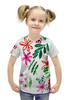 Заказать детскую футболку в Москве. Футболка с полной запечаткой для девочек Цветы на белом от mrs-snit@yandex.ru - готовые дизайны и нанесение принтов.