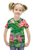 Заказать детскую футболку в Москве. Футболка с полной запечаткой для девочек Тропические букеты  от IrinkaArt  - готовые дизайны и нанесение принтов.