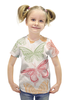 Заказать детскую футболку в Москве. Футболка с полной запечаткой для девочек Бабочки от BeliySlon - готовые дизайны и нанесение принтов.