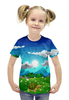 Заказать детскую футболку в Москве. Футболка с полной запечаткой для девочек Черепаха на лугу от nadegda - готовые дизайны и нанесение принтов.